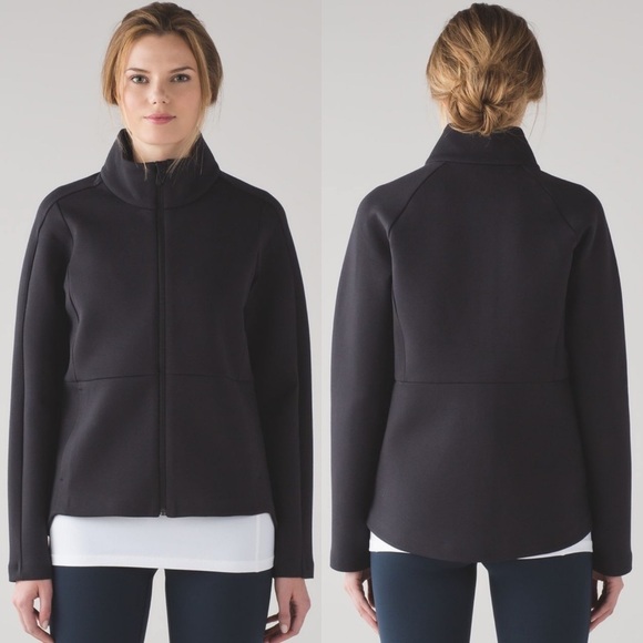 lululemon athletica Jackets & Blazers - Lululemon Going Places Jacket Black Size 2 Grey Warm Coat Full Zip Breathable‎